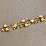 Stainless Steel Cube Bead Bracelet Layered Chain Waterproof