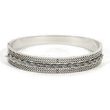316L Stainless Steel Twisted Chain Charm Bracelet Wide Bangle