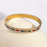 Evil Eye Charm Bracelet 18K Plated Stainless Steel Bangle for Women