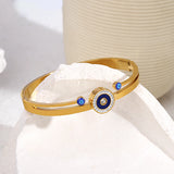 Evil Eye Charm Bracelet 18K Plated Stainless Steel Bangle for Women