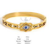 Cubic Zirconia Evil Eye Stainless Steel Bracelet for Women
