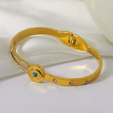 Natural Stone Eye Stainless Steel Bangles Bracelets for Women