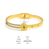 Natural Stone Eye Stainless Steel Bangles Bracelets for Women