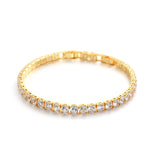 CZ Chain Bracelet Silver Stainless Steel Bangle Party Jewelry