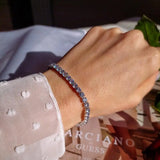 CZ Chain Bracelet Silver Stainless Steel Bangle Party Jewelry