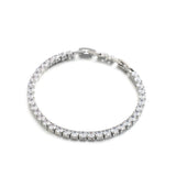 CZ Chain Bracelet Silver Stainless Steel Bangle Party Jewelry