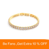 CZ Chain Bracelet Silver Stainless Steel Bangle Party Jewelry