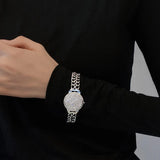 Rhinestone Round Stainless Bracelet Silver Chain Charm Jewelry