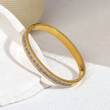 Geometric Rhinestone Charm Bangles Bracelets for Women Plated Bracelet