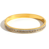 Geometric Rhinestone Charm Bangles Bracelets for Women Plated Bracelet