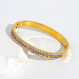 Geometric Rhinestone Charm Bangles Bracelets for Women Plated Bracelet