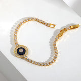 Stainless Steel Cubic Zirconia Tennis Chain Bracelets for Women