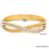Rhinestone Intersect Steel Bracelet for Women, Waterproof Charm Jewelry