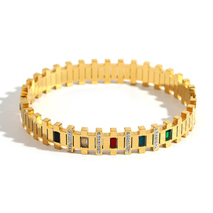 Geometric Stainless Steel Bangles for Women