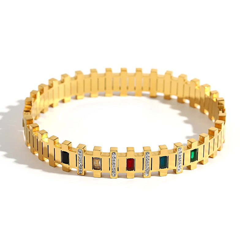 Geometric Stainless Steel Bangles for Women