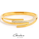Rhinestone Roman Numerals Stainless Steel Bracelet