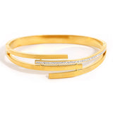 Rhinestone Roman Numerals Stainless Steel Bracelet