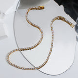 CZ Stainless Steel Choker Necklace Women Party Jewelry