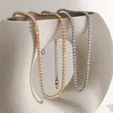 CZ Stainless Steel Choker Necklace Women Party Jewelry
