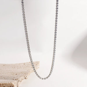 CZ Stainless Steel Choker Necklace Women Party Jewelry