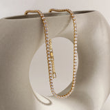 CZ Stainless Steel Choker Necklace Women Party Jewelry