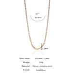 CZ Stainless Steel Choker Necklace Women Party Jewelry