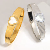 Romantic Shell Heart Stainless Steel Bangles Bracelets for Women