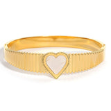 Romantic Shell Heart Stainless Steel Bangles Bracelets for Women