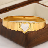 Romantic Shell Heart Stainless Steel Bangles Bracelets for Women