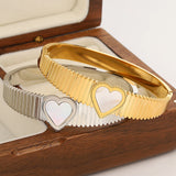 Romantic Shell Heart Stainless Steel Bangles Bracelets for Women
