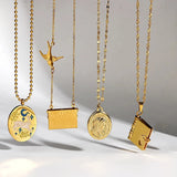 Stainless Steel Book Envelope Pendant Choker Necklace
