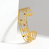 Colorful Crystal Charm Cuff Bracelet for Women Plated Width Opening