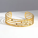 Colorful Crystal Charm Cuff Bracelet for Women Plated Width Opening