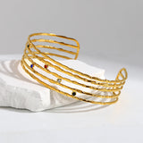 Colorful Crystal Charm Cuff Bracelet for Women Plated Width Opening