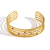 Colorful Crystal Charm Cuff Bracelet for Women Plated Width Opening