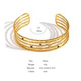 Colorful Crystal Charm Cuff Bracelet for Women Plated Width Opening