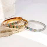 Colorful Zirconia Stainless Steel Bracelet for Women