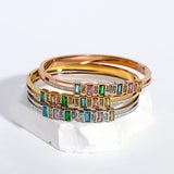 Colorful Zirconia Stainless Steel Bracelet for Women