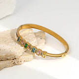 Colorful Zirconia Stainless Steel Bracelet for Women