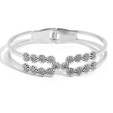 Stainless Steel Daisy Flower Layered Bangles Bracelets for Women