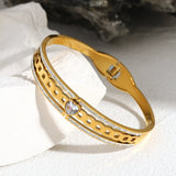 Stainless Steel Heart Zircon Bangles Bracelet for Women