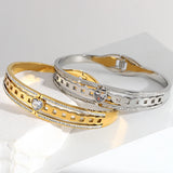 Stainless Steel Heart Zircon Bangles Bracelet for Women