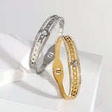 Stainless Steel Heart Zircon Bangles Bracelet for Women