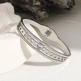 Stainless Steel Heart Zircon Bangles Bracelet for Women