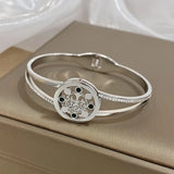 Stainless Steel Tree of Life Bangles Bracelets Green Zircon Charm Party Jewelry