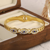 Stainless Steel Evil Eye Bangle Bracelet for Women