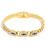 Stainless Steel Evil Eye Bangle Bracelet for Women