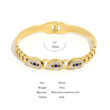 Stainless Steel Evil Eye Bangle Bracelet for Women
