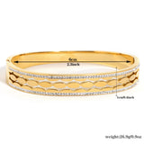 Rhinestone Charm Oval Steel Cuff Bracelet Bangles for Women
