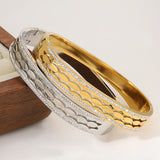 Rhinestone Charm Oval Steel Cuff Bracelet Bangles for Women